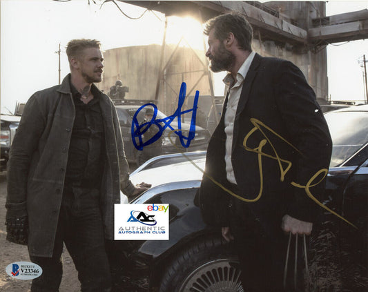 HUGH JACKMAN AND BOYD HOLBROOK AUTOGRAPH SIGNED 8x10 PHOTO LOGAN WOLVERINE BAS