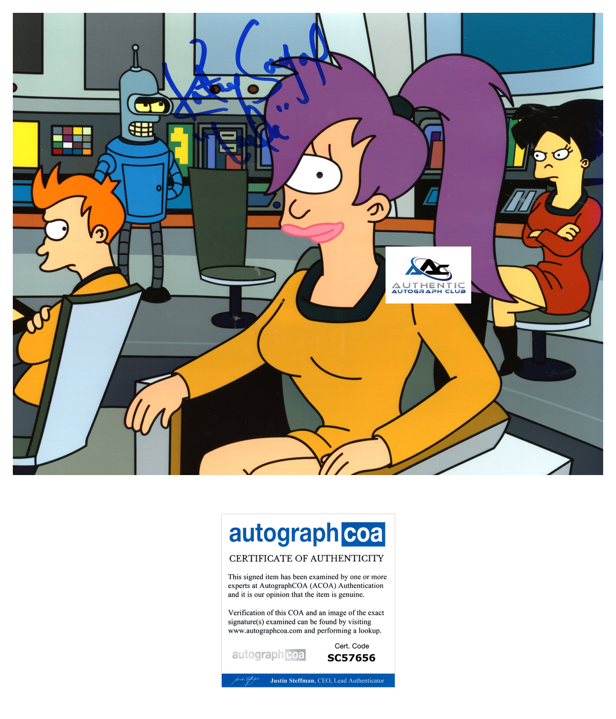 KATEY SEGAL AUTOGRAPH SIGNED 8x10 PHOTO FUTURAMA LEELA ACOA