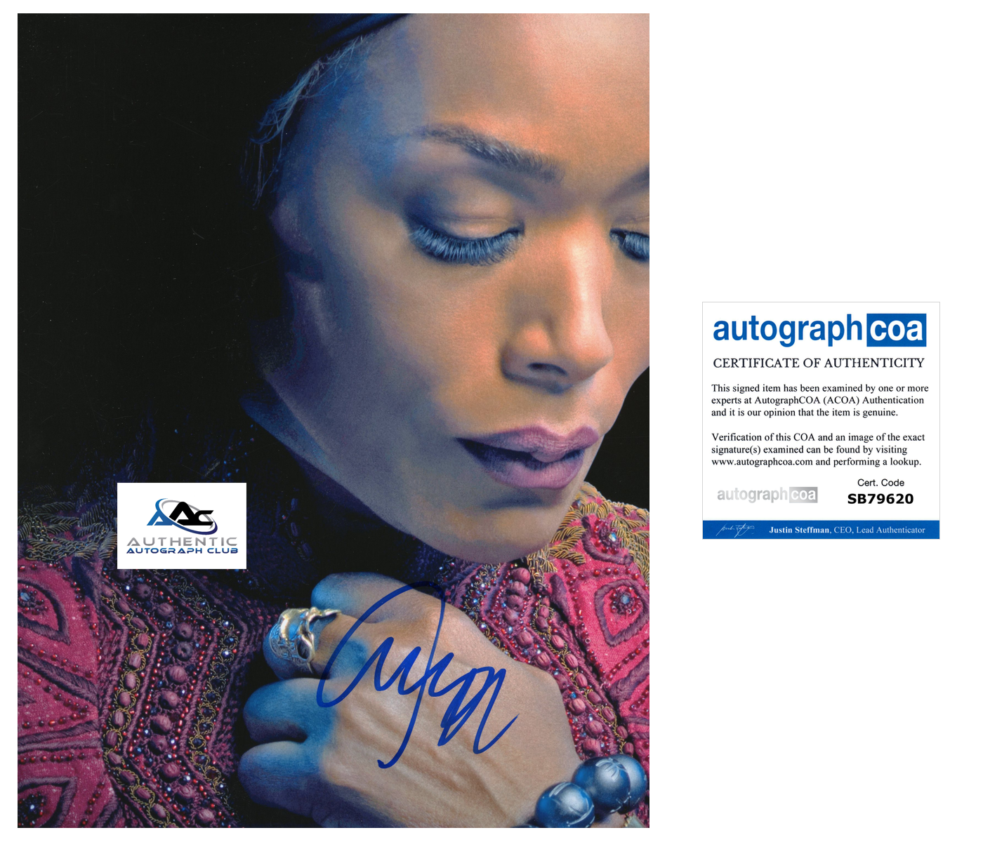 ANGELA BASSETT AUTOGRAPH SIGNED 8X10 PHOTO BLACK PANTHER ACOA