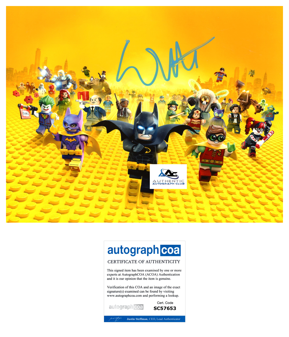 WILL ARNETT AUTOGRAPH SIGNED 8x10 PHOTO BATMAN LEGO ACOA