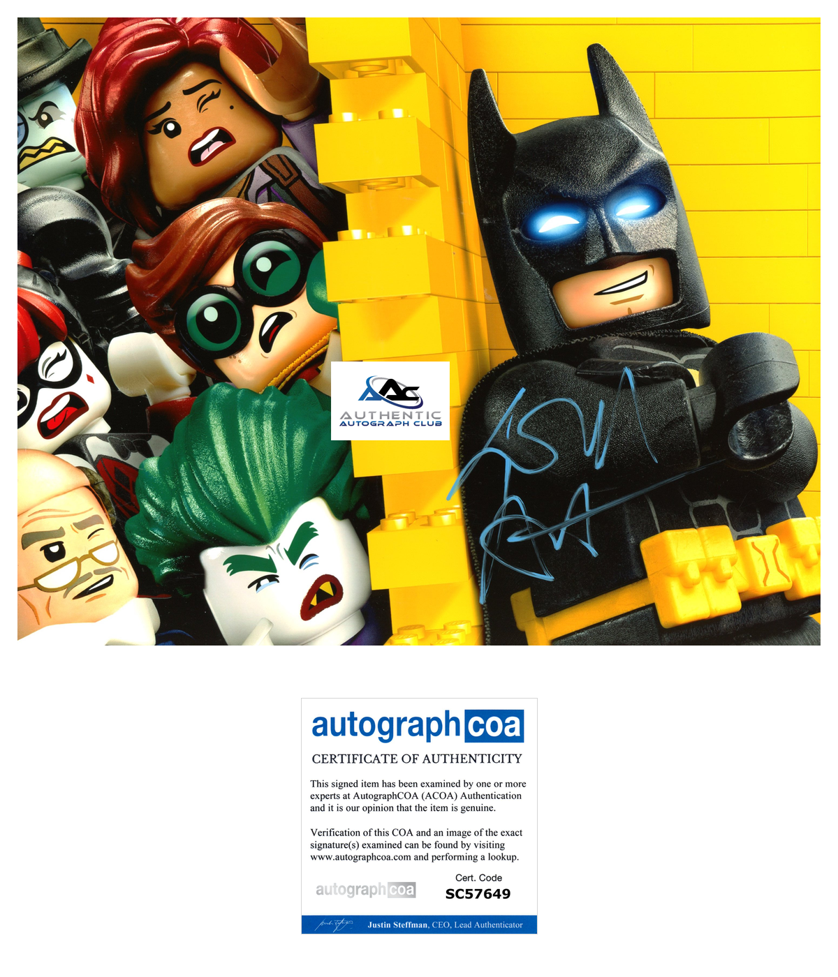 WILL ARNETT AUTOGRAPH SIGNED 8x10 PHOTO BATMAN LEGO ACOA