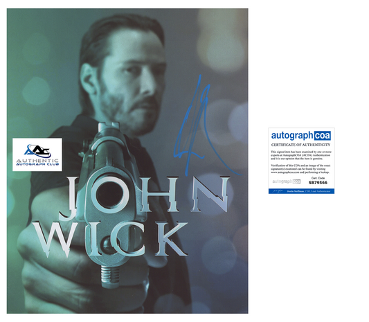 KEANU REEVES AUTOGRAPH SIGNED 11x14 PHOTO JOHN WICK ACOA