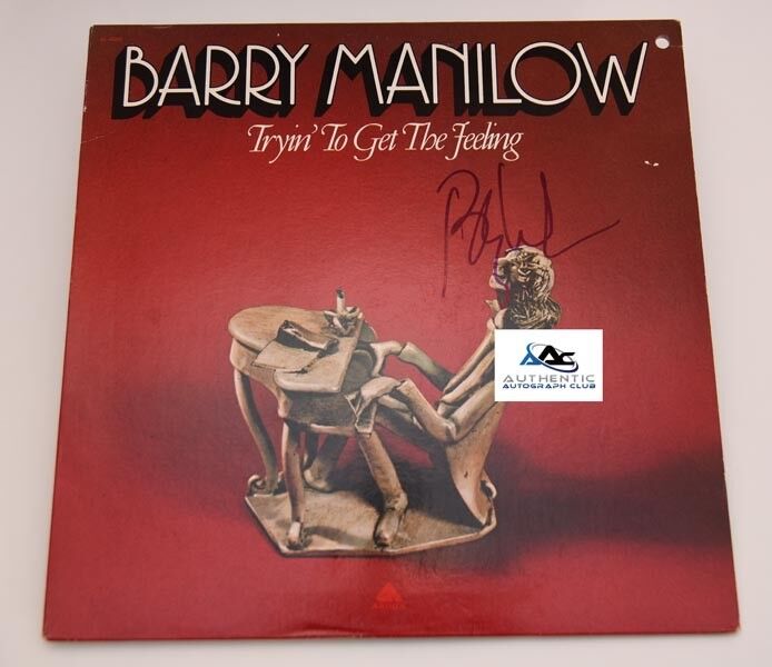 BARRY MANILOW AUTOGRAPH SIGNED TRYIN' TO GET THE FEELING ALBUM VINYL LP COA