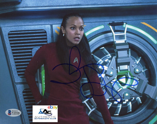 ZOE SALDANA AUTOGRAPH SIGNED 8x10 PHOTO STAR TREK BECKETT