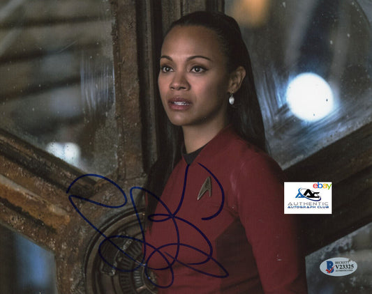 ZOE SALDANA AUTOGRAPH SIGNED 8x10 PHOTO STAR TREK BECKETT