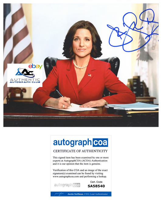 JULIA LOUIS DREYFUS AUTOGRAPH SIGNED 8X10 PHOTO VEEP SEINFELD ELAINE ACOA