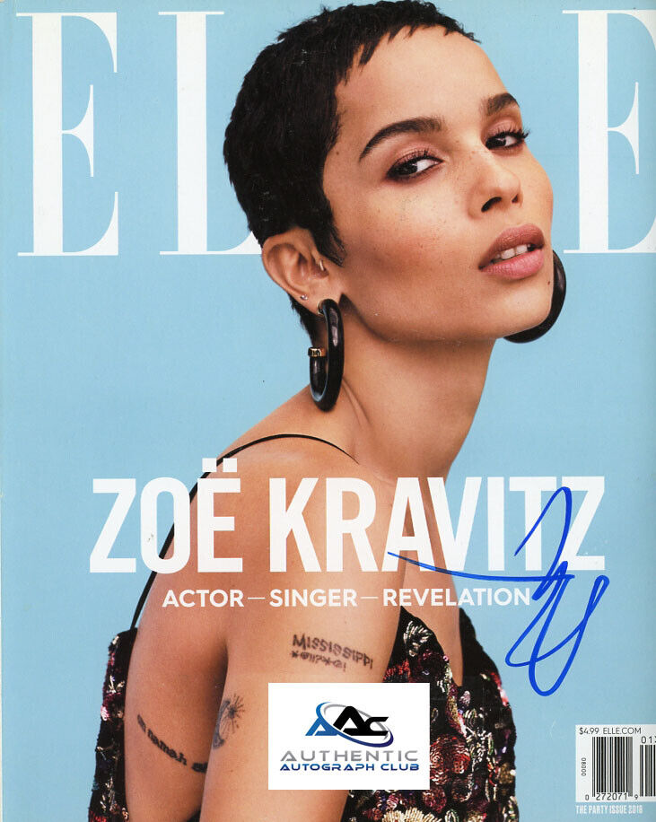 ZOE KRAVITZ AUTOGRAPH SIGNED ELLE MAGAZINE COA