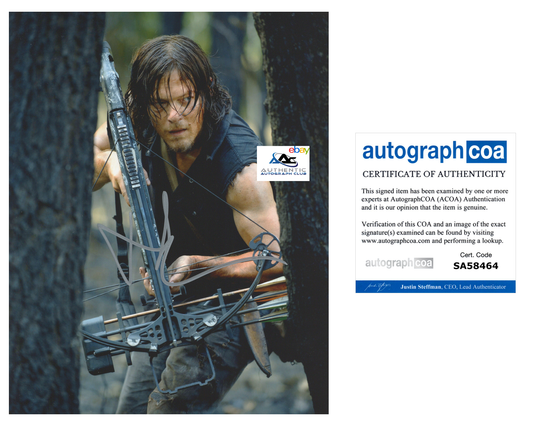 NORMAN REEDUS WALKING DEAD DARYL DIXON AUTOGRAPH SIGNED 8X10 PHOTO ACOA