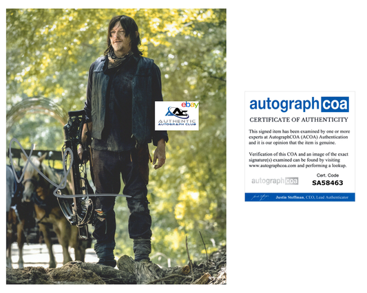 NORMAN REEDUS WALKING DEAD DARYL DIXON AUTOGRAPH SIGNED 8X10 PHOTO ACOA