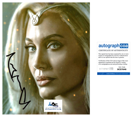 ANGELINA JOLIE AUTOGRAPH SIGNED 8x10 PHOTO MARVEL THE ETERNALS THENA ACOA