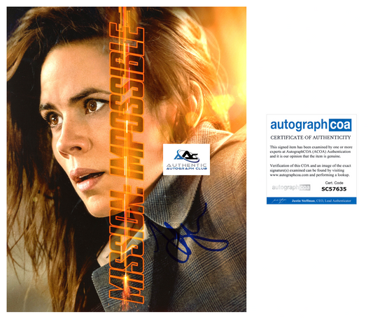 HAYLEY ATWELL AUTOGRAPH SIGNED 8X10 PHOTO MISSION IMPOSSIBLE ACOA