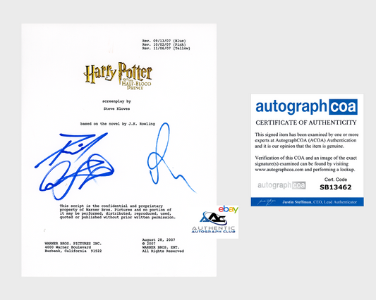 DANIEL RADCLIFFE AND RUPERT GRINT AUTOGRAPH SIGNED HARRY POTTER SCRIPT ACOA