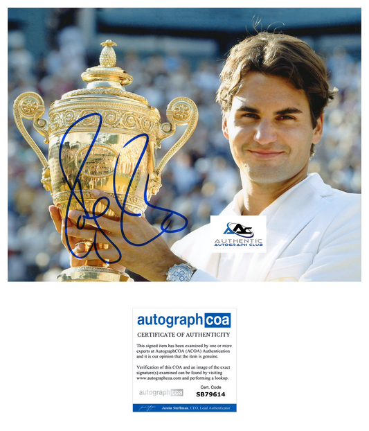 ROGER FEDERER AUTOGRAPH SIGNED 8x10 PHOTO TENNIS US OPEN FRENCH OPEN ACOA