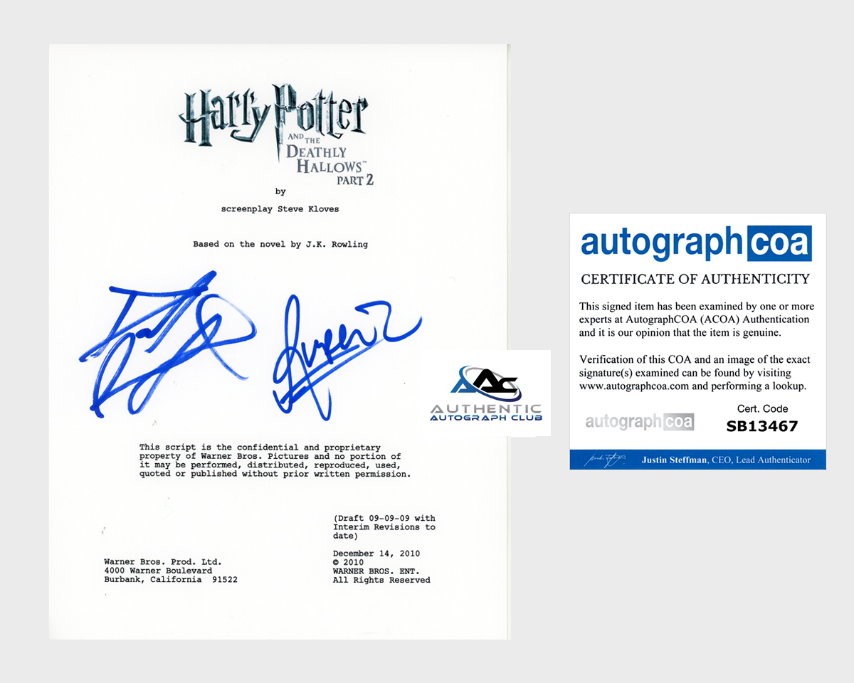 DANIEL RADCLIFFE AND RUPERT GRINT AUTOGRAPH SIGNED HARRY POTTER SCRIPT ACOA