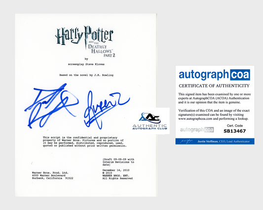 DANIEL RADCLIFFE AND RUPERT GRINT AUTOGRAPH SIGNED HARRY POTTER SCRIPT ACOA