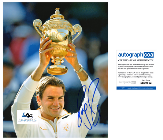 ROGER FEDERER AUTOGRAPH SIGNED 8x10 PHOTO TENNIS US OPEN FRENCH OPEN ACOA