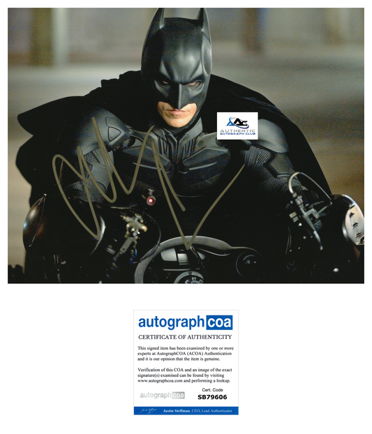 CHRISTIAN BALE AUTOGRAPH SIGNED 8x10 PHOTO BATMAN DARK KNIGHT ACOA