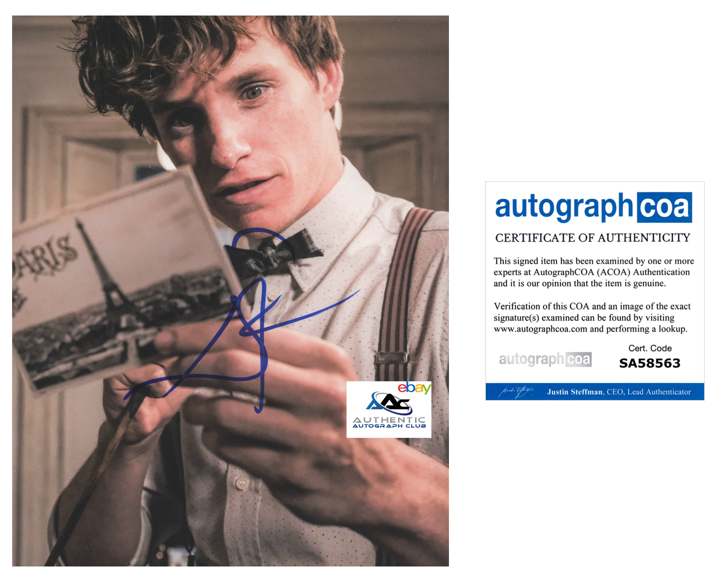 EDDIE REDMAYNE AUTOGRAPH SIGNED 8x10 PHOTO NEWT SCAMANDER FANTASTIC BEASTS ACOA