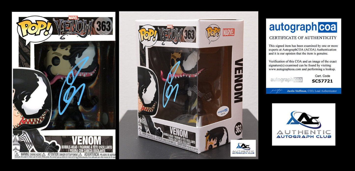 TOM HARDY AUTOGRAPH SIGNED VENOM FUNKO POP 363 MARVEL ACOA