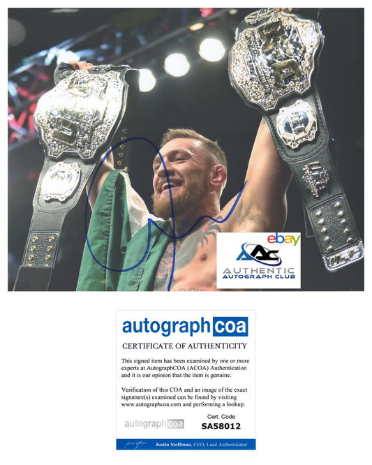 CONOR MCGREGOR AUTOGRAPH SIGNED 8x10 PHOTO MMA FIGHTER UFC CHAMPION ACOA