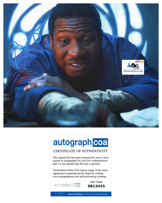 JONATHAN MAJORS AUTOGRAPH SIGNED 8X10 PHOTO LOKI KANG MARVEL ACOA COA