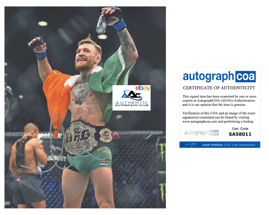 CONOR MCGREGOR AUTOGRAPH SIGNED 8x10 PHOTO MMA FIGHTER UFC CHAMPION ACOA