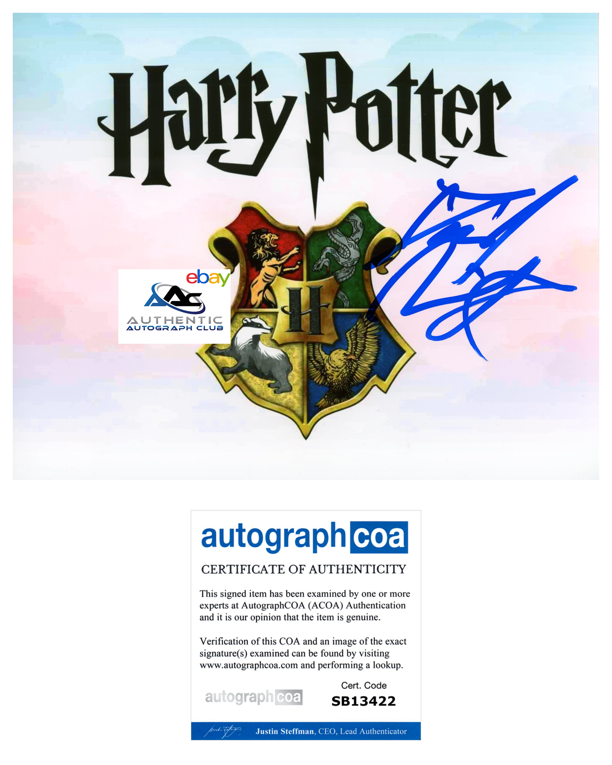 DANIEL RADCLIFFE AUTOGRAPH SIGNED 8x10 PHOTO HARRY POTTER ACOA COA