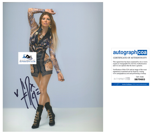 FERGIE AUTOGRAPH SIGNED 8X10 PHOTO SINGER BLACK EYED PEAS ACOA