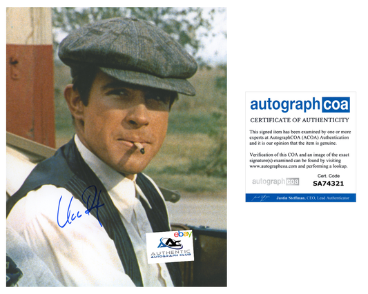 WARREN BEATTY AUTOGRAPH SIGNED 8x10 PHOTO BONNIE AND CLYDE ACOA