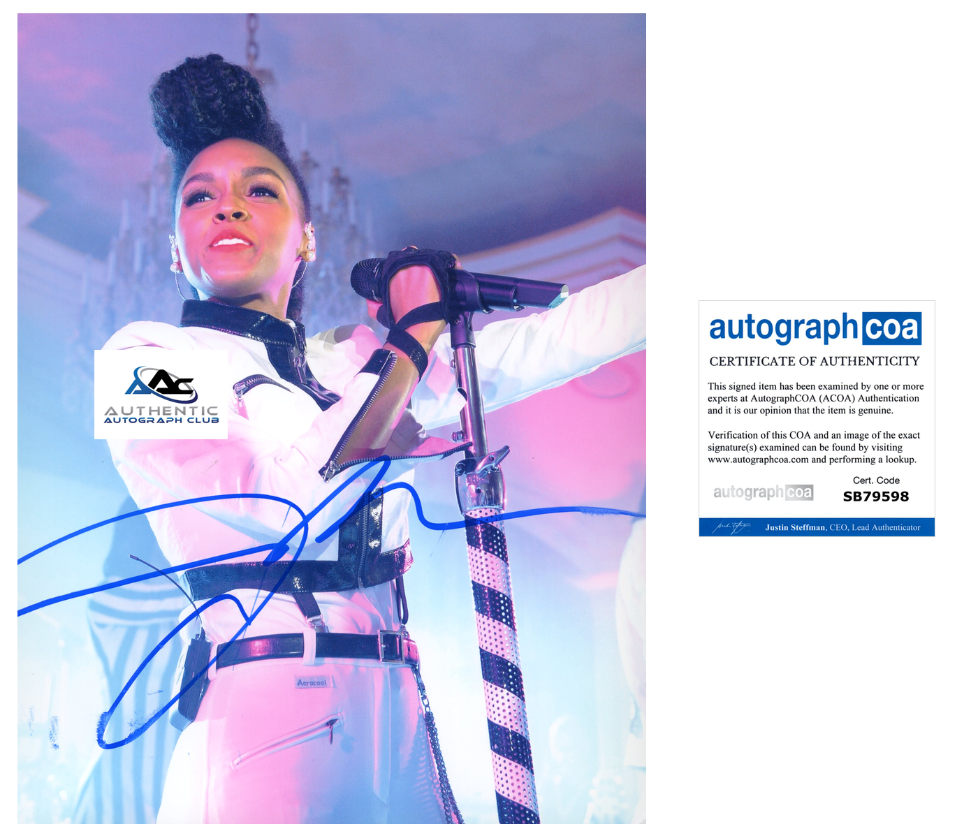 JANELLE MONAE AUTOGRAPH SIGNED 8X10 PHOTO SINGER ACOA