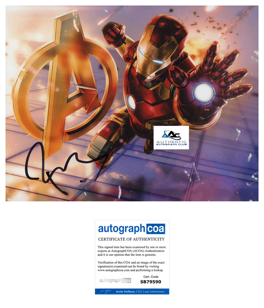 ROBERT DOWNEY JR AUTOGRAPH SIGNED 8x10 PHOTO MARVEL AVENGERS IRON MAN ACOA