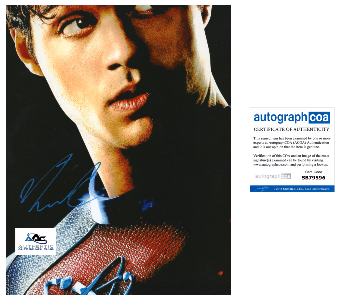 NOAH CENTINEO AUTOGRAPH SIGNED 8X10 PHOTO BLACK ADAM DC COMICS ACOA