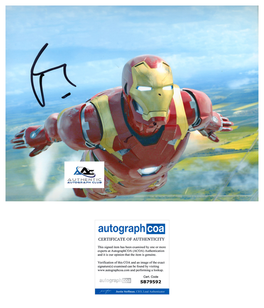 ROBERT DOWNEY JR AUTOGRAPH SIGNED 8x10 PHOTO MARVEL AVENGERS IRON MAN ACOA