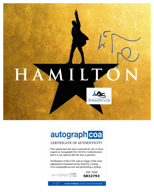 LIN MANUEL MIRANDA AUTOGRAPH SIGNED 8x10 PHOTO HAMILTON ACOA