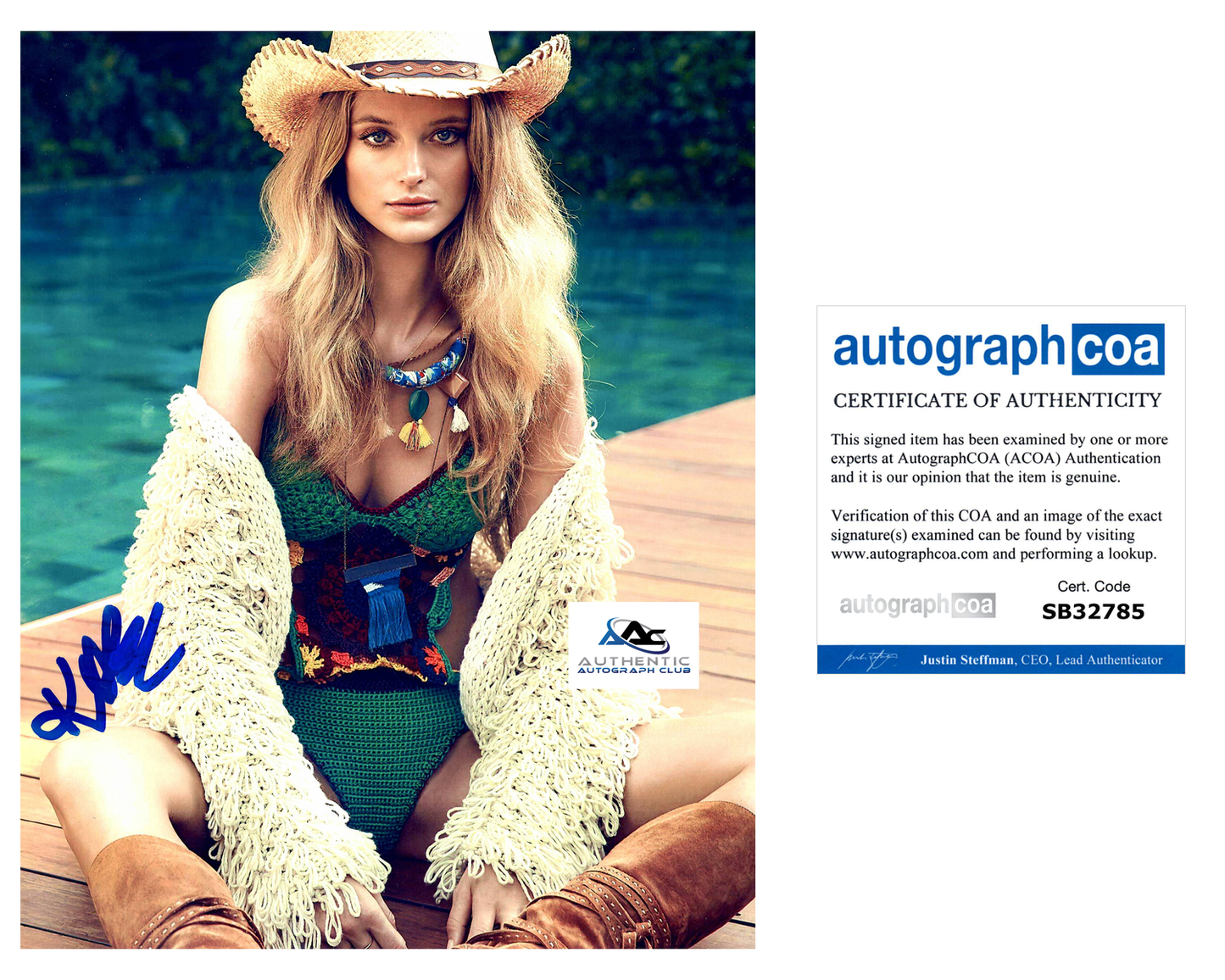 KATE BOCH AUTOGRAPH SIGNED 8X10 PHOTO SPORTS ILLUSTRATED  MODEL ACOA