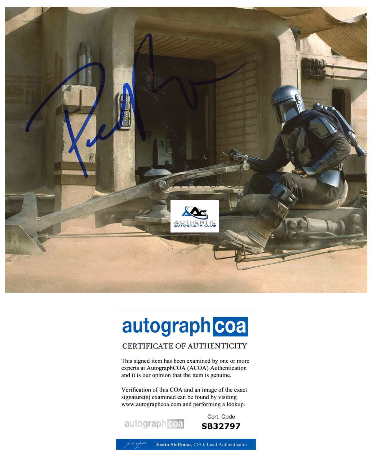 PEDRO PASCAL AUTOGRAPH SIGNED 8X10 PHOTO STAR WARS THE MANDALORIAN ACOA