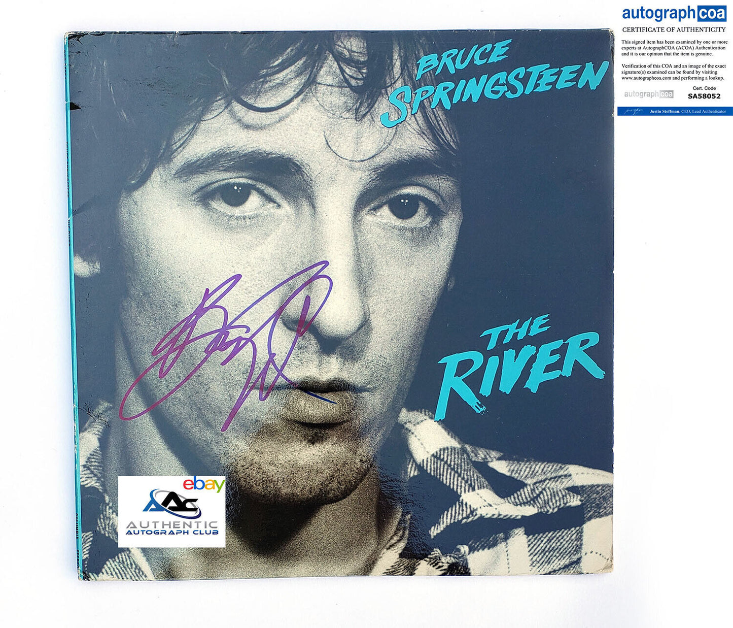 BRUCE SPRINGSTEEN AUTOGRAPH SIGNED THE RIVER ALBUM VINYL RECORD LP ACOA