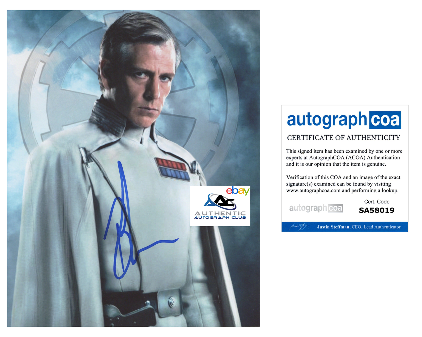 BEN MENDELSOHN AUTOGRAPH SIGNED 8x10 PHOTO STAR WARS ROGUE ONE ACOA