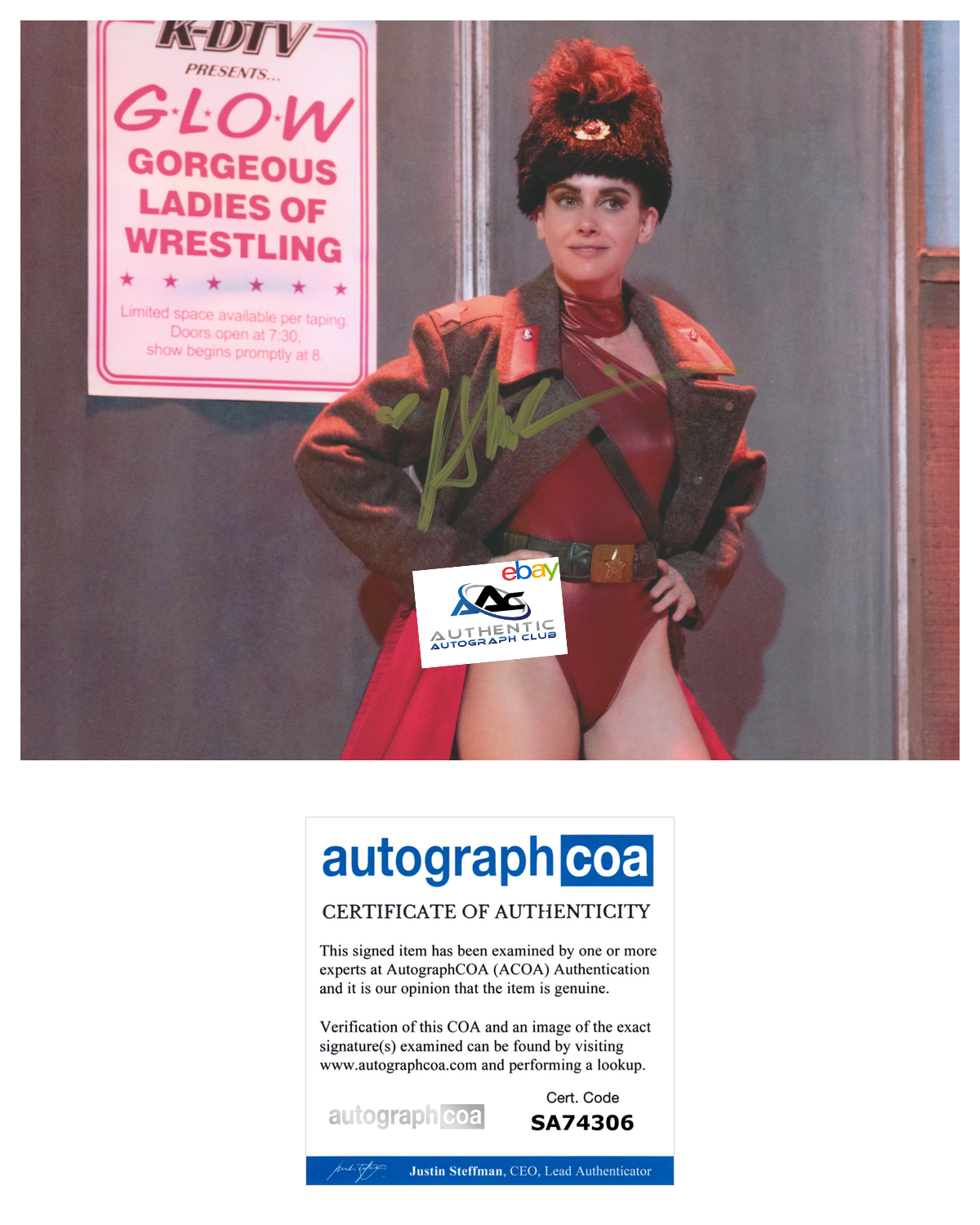 ALISON BRIE AUTOGRAPH SIGNED 8X10 PHOTO GLOW ACOA