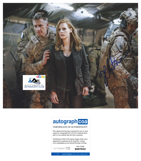 JESSICA CHASTAIN AUTOGRAPH SIGNED 11x14 PHOTO ZERO DARK THIRTY LOA ACOA