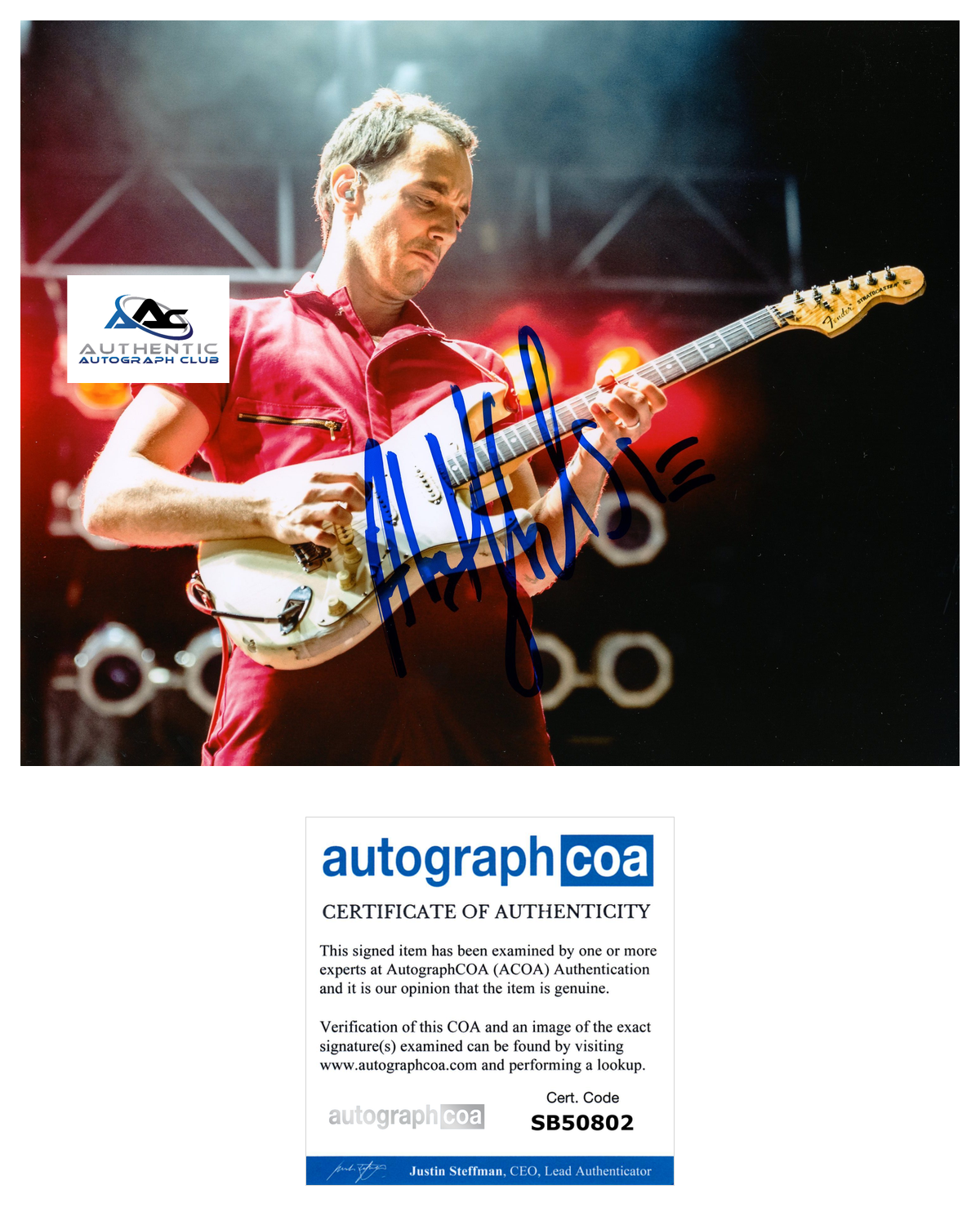 ALBERT HAMMOND JR AUTOGRAPH SIGNED 8X10 PHOTO GUITARIST THE STROKES ACOA