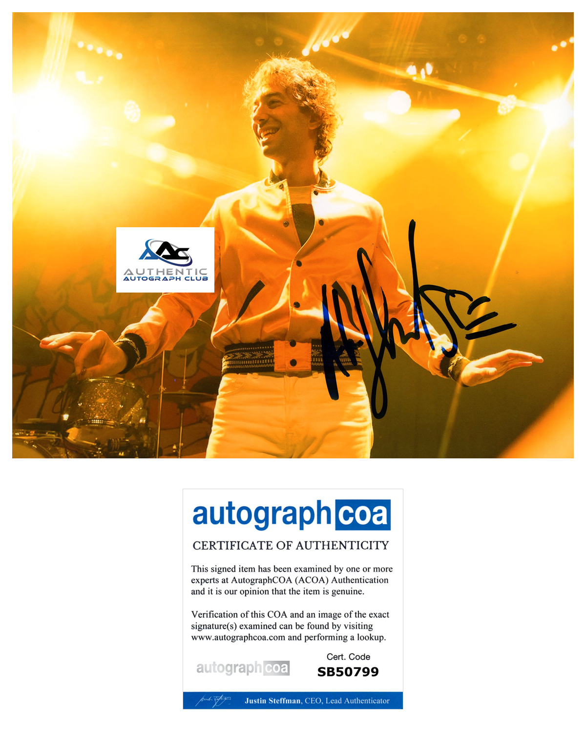 ALBERT HAMMOND JR AUTOGRAPH SIGNED 8X10 PHOTO GUITARIST THE STROKES ACOA