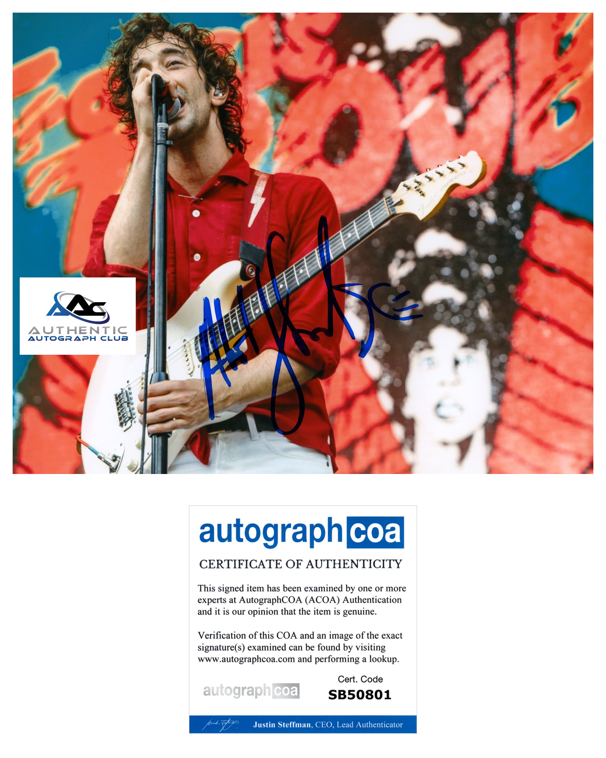 ALBERT HAMMOND JR AUTOGRAPH SIGNED 8X10 PHOTO GUITARIST THE STROKES ACOA