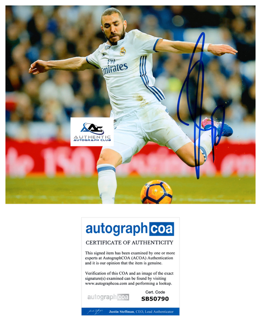 KARIM BENZEMA AUTOGRAPH SIGNED 8X10 PHOTO FOOTBALLER SOCCER REAL MADRID ACOA