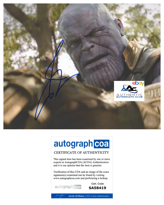 JOSH BROLIN AUTOGRAPH SIGNED 8X10 PHOTO THANOS AVENGERS INFINITY WAR MARVEL ACOA