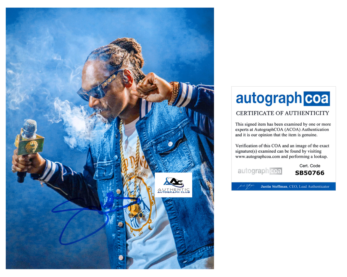 SNOOP DOGG AUTOGRAPH SIGNED 8X10 PHOTO RAPPER SINGER RAP ACOA