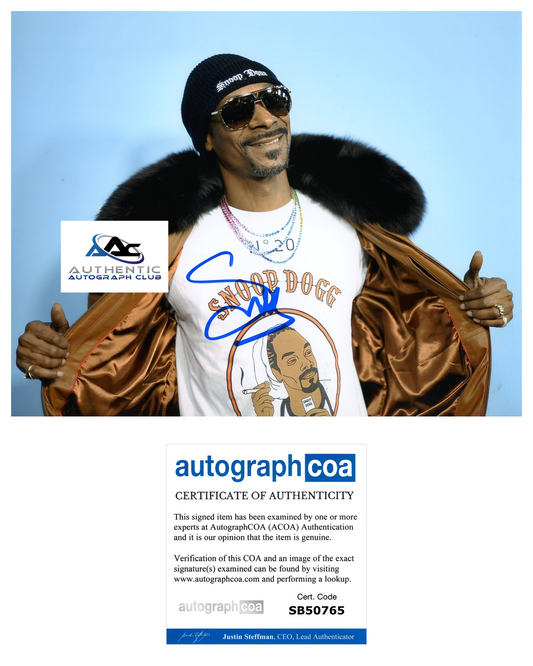 SNOOP DOGG AUTOGRAPH SIGNED 8X10 PHOTO RAPPER SINGER RAP ACOA