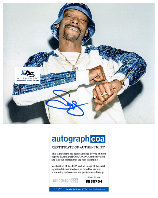 SNOOP DOGG AUTOGRAPH SIGNED 8X10 PHOTO RAPPER SINGER RAP ACOA