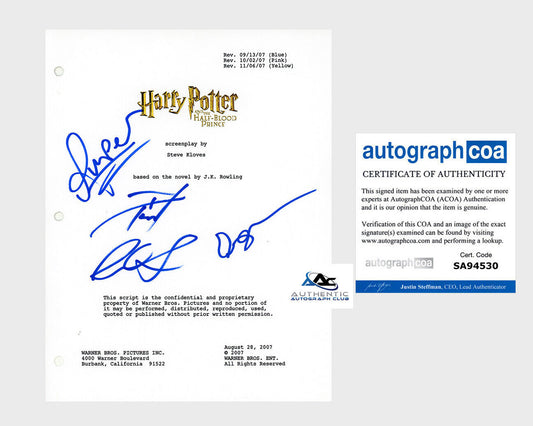 RARE DANIEL RADCLIFFE, RUPERT GRINT AND EMMA WATSON SIGNED HARRY POTTER SCRIPT