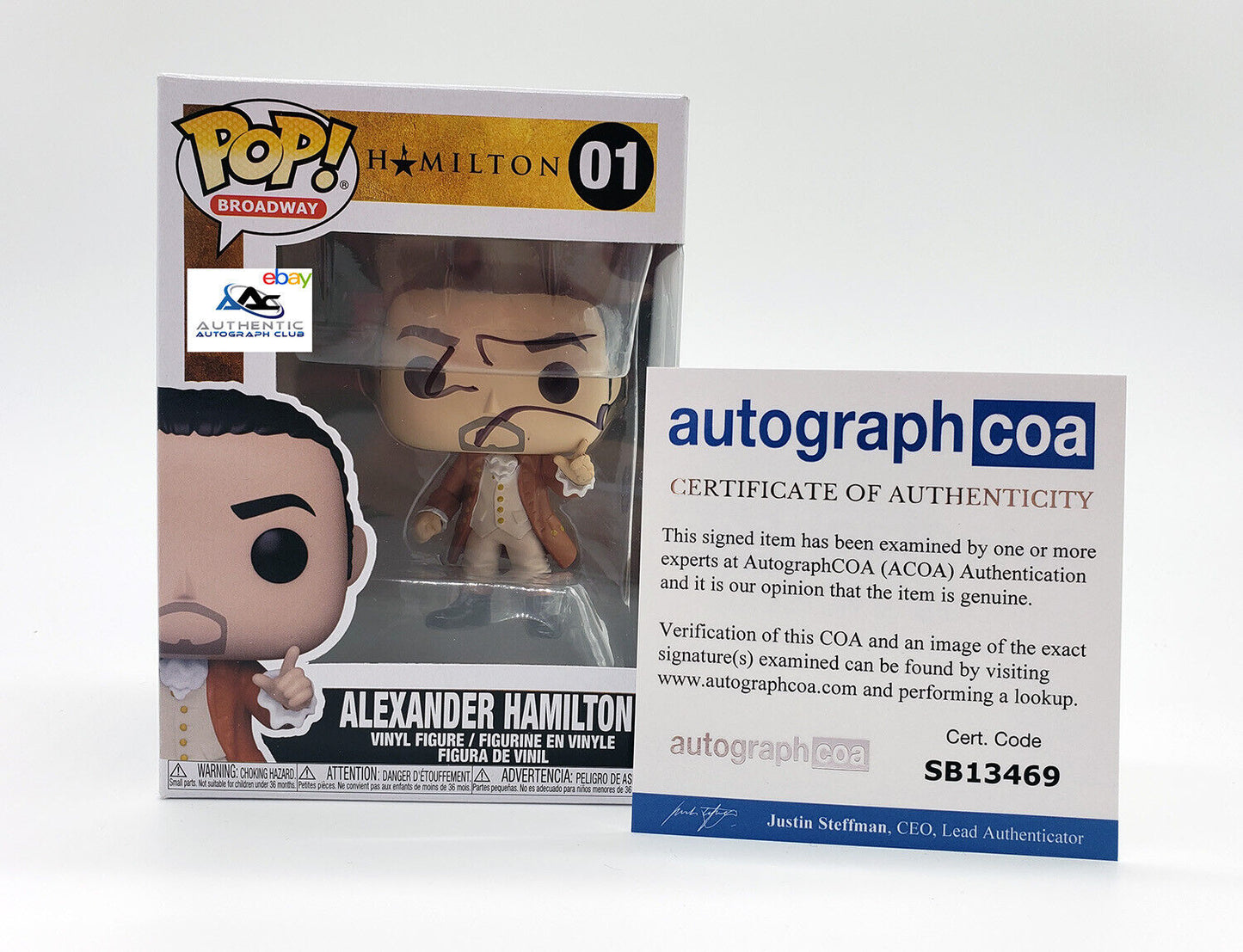 LIN MANUEL MIRANDA AUTOGRAPH SIGNED ALEXANDER HAMILTON FUNKO POP 01 ACOA